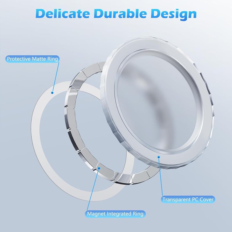imluckies Magnetic Base Compatible with PopSocket Phone Grips and MagSafe iPhone Series Case, Removable Kindle/Phone Holder Base, Thin & Light Portable Plate, Matte Clear - Image 5